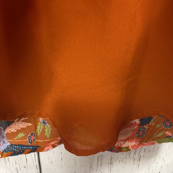 Anthropologie Womens Floral Boho Chiffon Button Front Puffed Sleeve Blouse - Picture 12 of 16